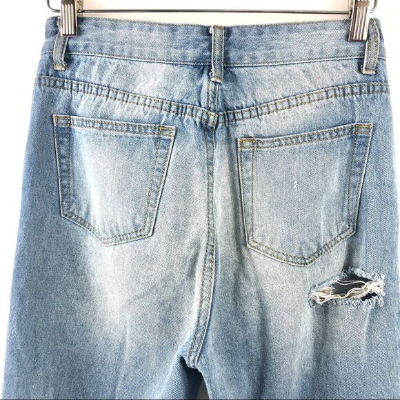 MOMOKROM High Waisted Distressed Ankle Jeans 25" - Picture 5 of 9